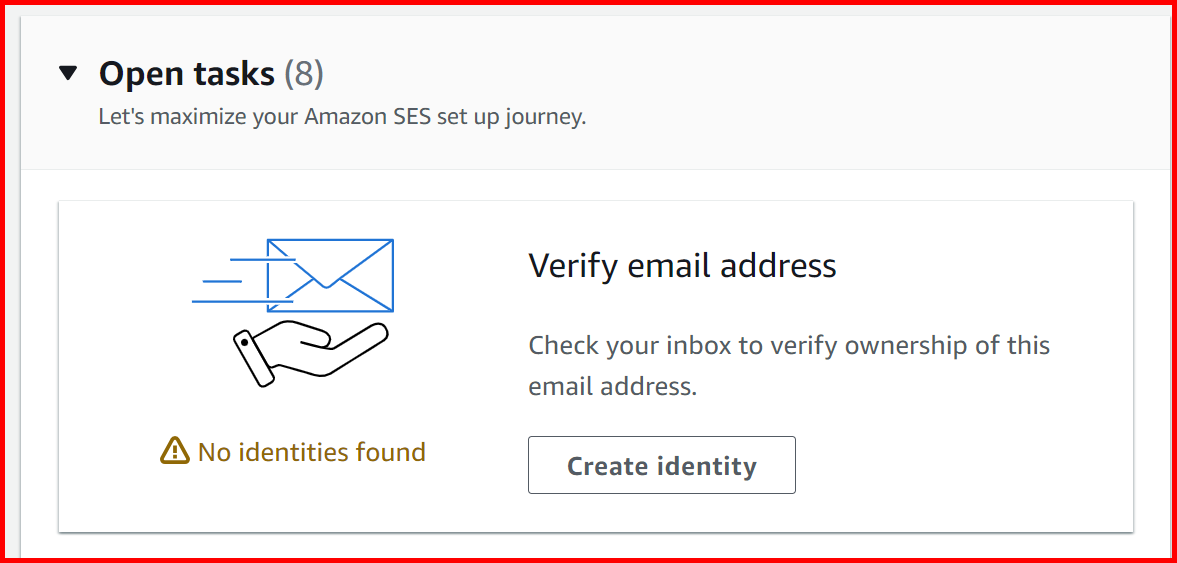 Picture showing the Verify a New Email Address button for verifying the sender email address